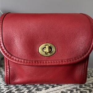Red  Vintage Leather Coach Emmie 9018